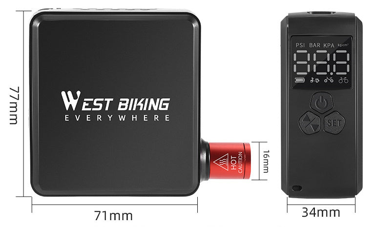 Mini neumático eléctrico portátil de alta presión con válvula americana francesa para bicicleta de carretera o montaña