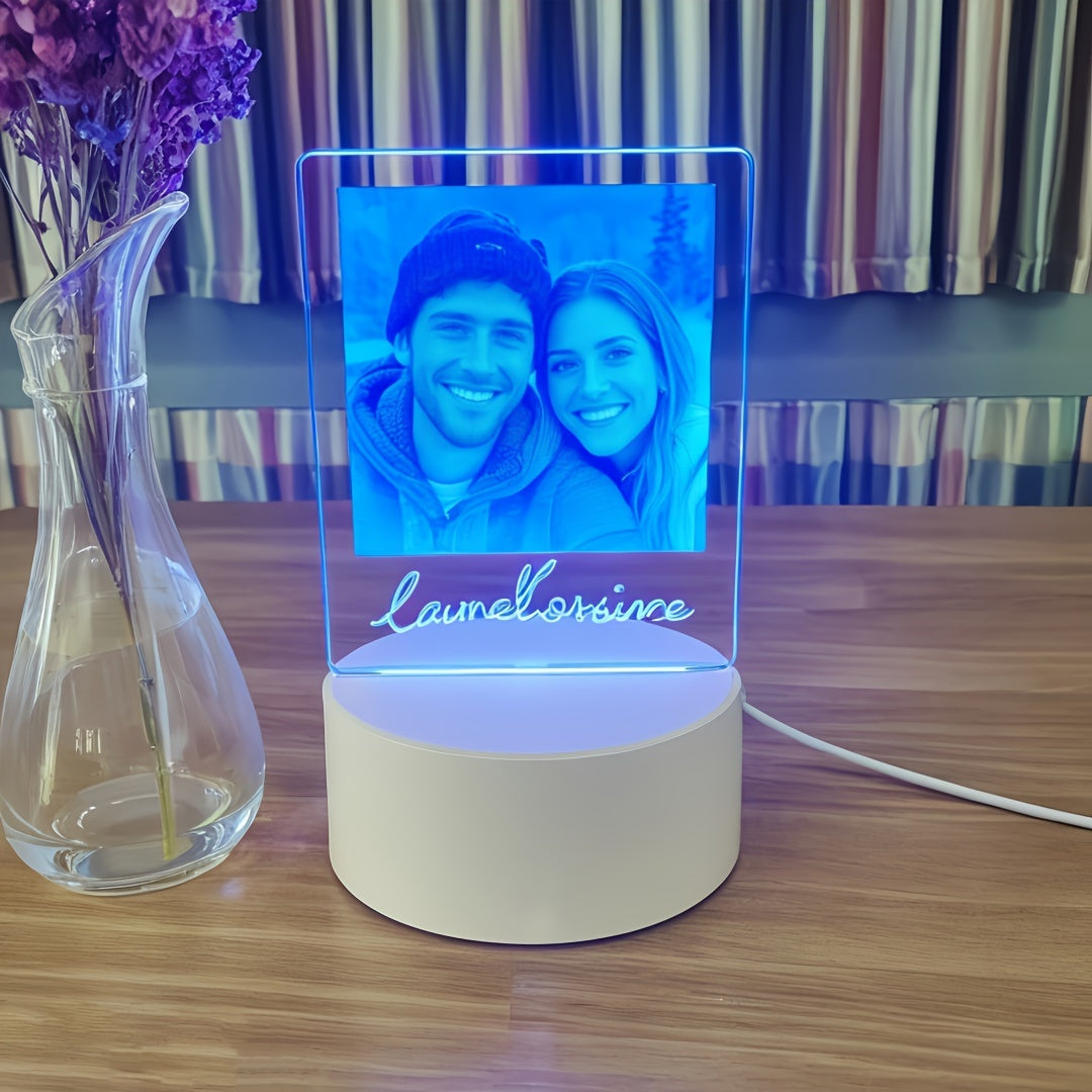 Veilleuse LED photo personnalisée – Lampe de table personnalisée, cadeau pour petite amie ou femmes