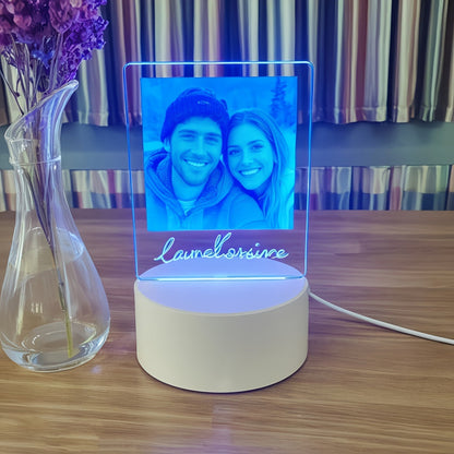 Veilleuse LED photo personnalisée – Lampe de table personnalisée, cadeau pour petite amie ou femmes