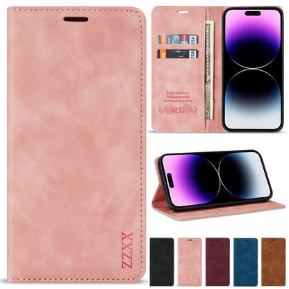 Funda Protectora de Cuero para Teléfono Móvil con Ranuras para Tarjetas