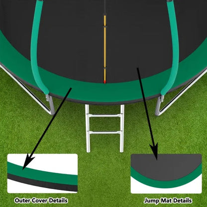 14FT Trampoline with Enclosure & Ladder – ASTM Approved
