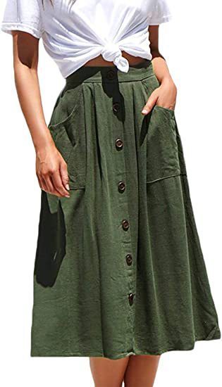Skirt Casual Button Women's Clothing