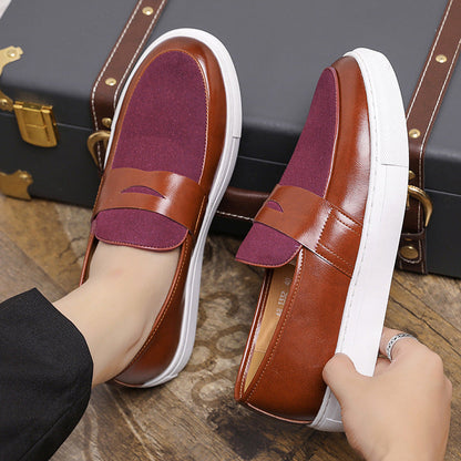 Thick-Sole Casual Leather Shoes – Wedge Heel, 3 Colors