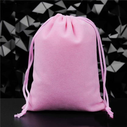 Pochette à Bijoux en Flanelle Unie avec Cordon de Serrage