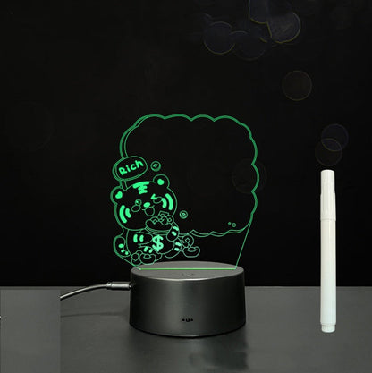 Tableau de messages manuscrits en acrylique 3D avec lumière LED
