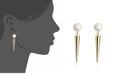 Elegant Stainless Steel Vintage Earrings Geometric