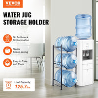 VEVOR 3 Tiers Water Jug Holder Single Row Water Bottle Rack For 3 Bottles Black