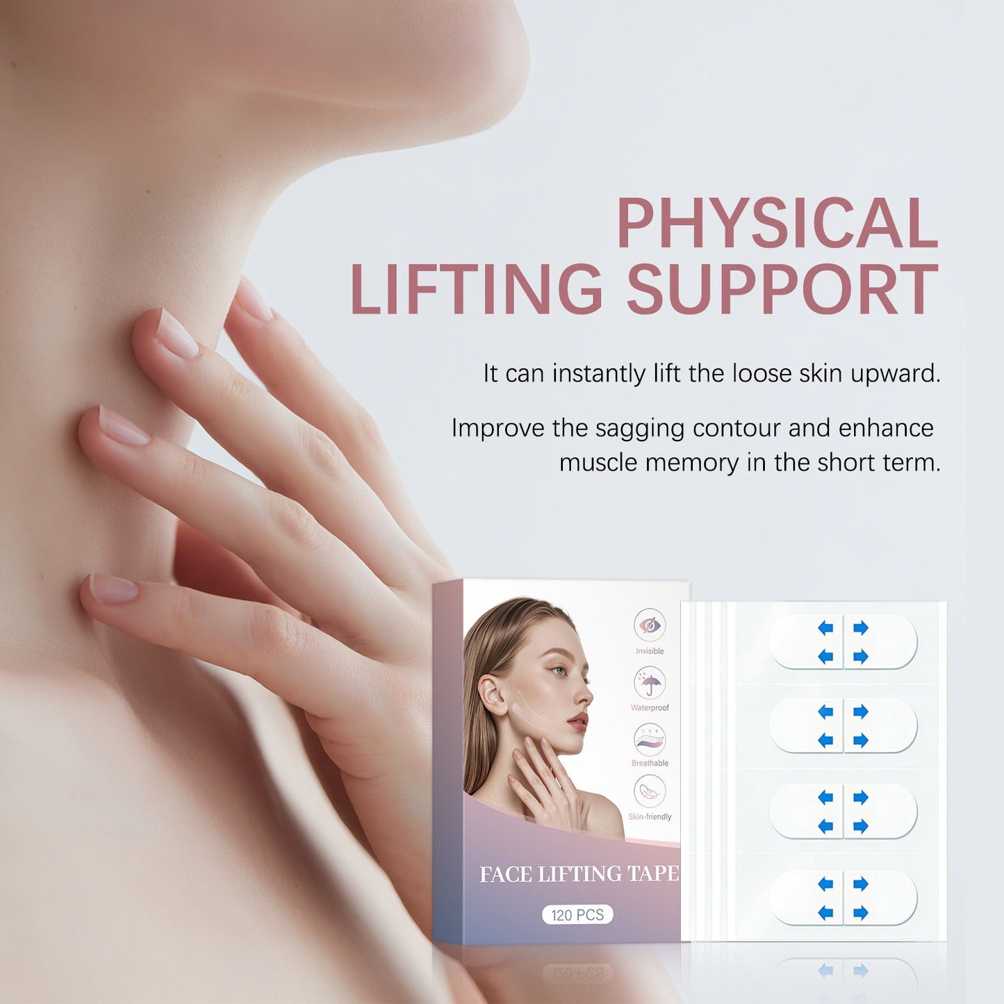 Mini lifting facial en V, raffermissant, estompant les rides, autocollants liftants pour le menton