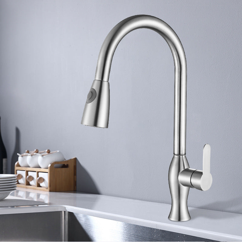 304 Stainless Steel Pull-Out Kitchen Faucet
