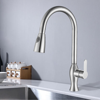 304 Stainless Steel Pull-Out Kitchen Faucet