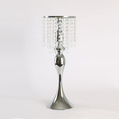 Crystal Candle Holder Handicraft Table Flower Decoration Photo Zone Sign-in Table Decoration