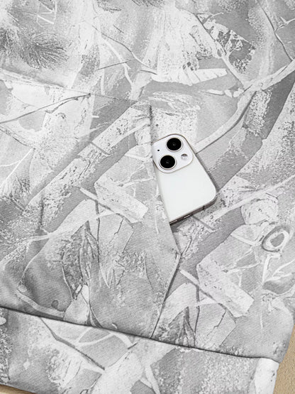 Sweat à capuche sportif oversize imprimé camouflage boisé