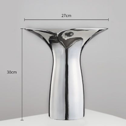 Household Fashion Electroplated Silver Fishtail Ceramic Vase