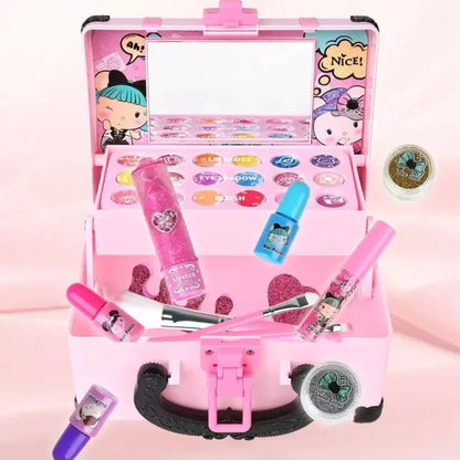 Kids Princess Makeup Kit Washable Non Toxic Cosmetic Set with Case