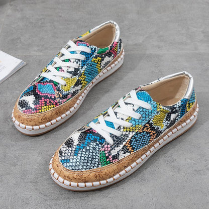 Chaussures Femme Plateforme Serpent Imprimé Mode Décontracté