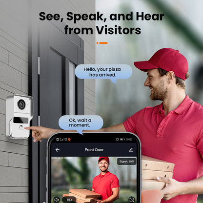 Vidéophone 1V2, surveillance en temps réel, sonnette sans fil, système d'interphone intelligent