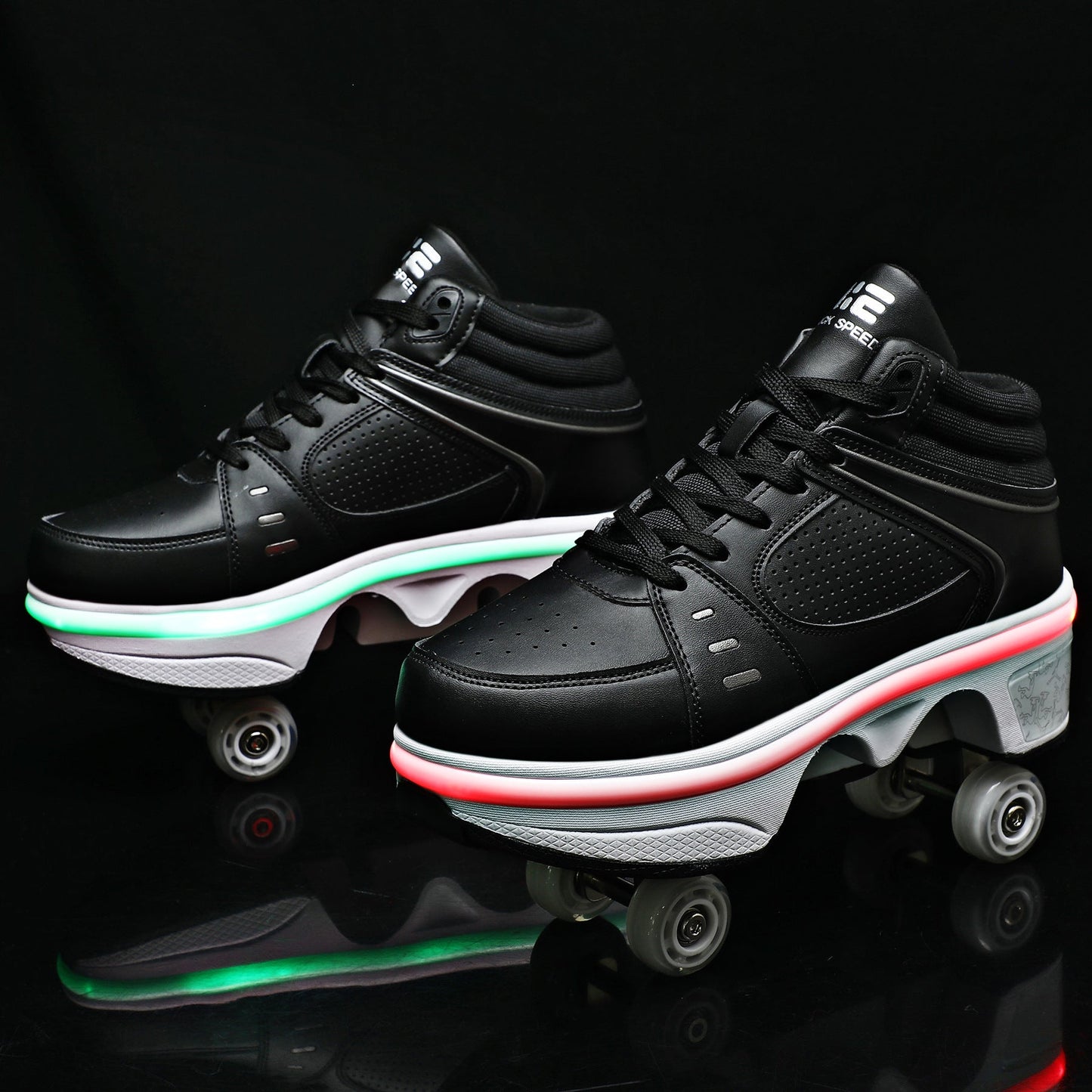 Patines de Rodillo con Ruedas de Deformación, Doble Fila