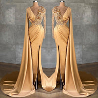 Plus Size Women's Lace Long Sleeve Long Dress