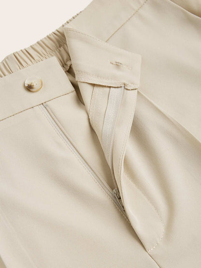 Women's Plus Size High Waist Straight Leg Trousers - Elegant, Polyester, Machine Washable, Casual Suit Pants For Women