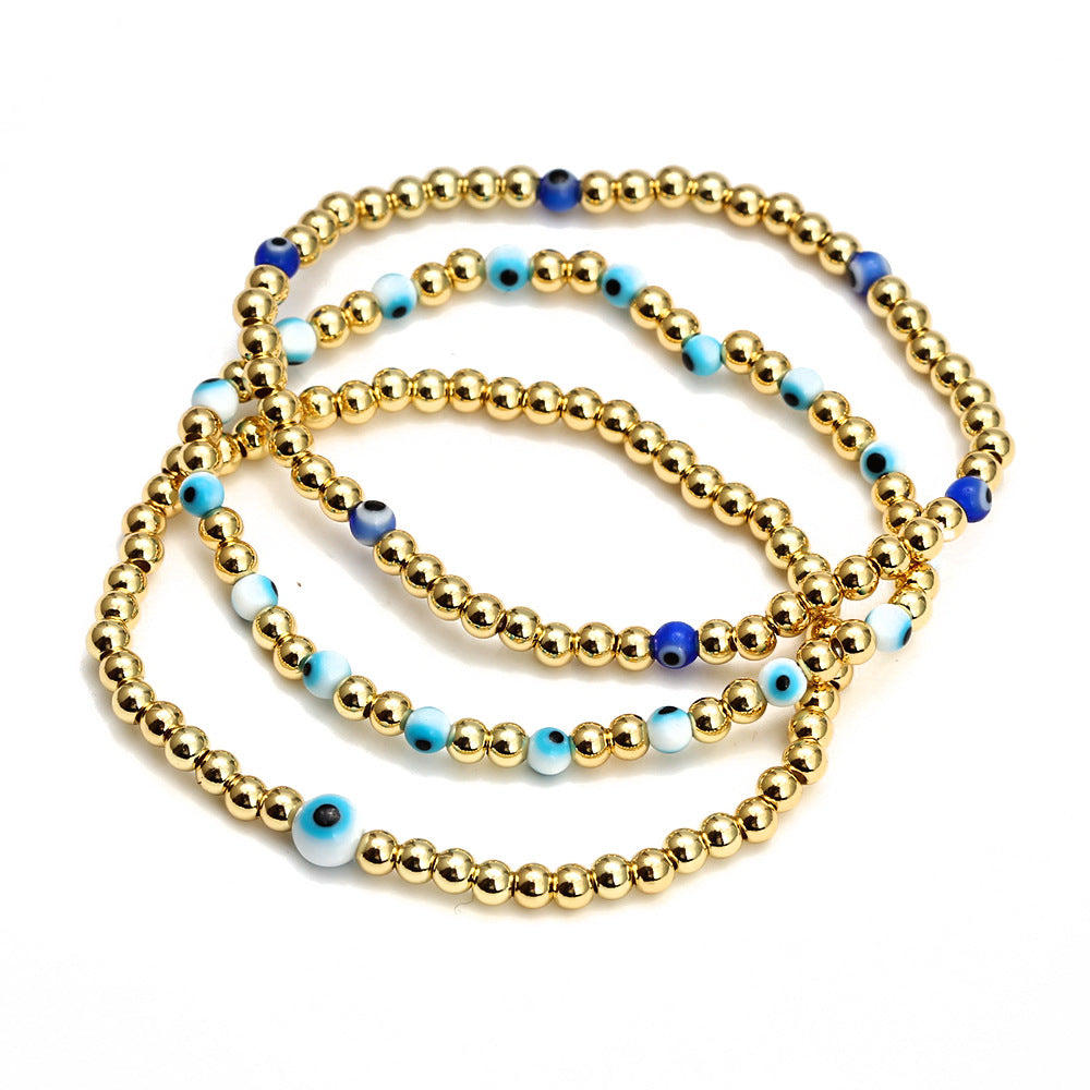 Women's Evil Eye Beads Bracelet Set – Colorful Boho Stackable Bracelets for Protection & Style