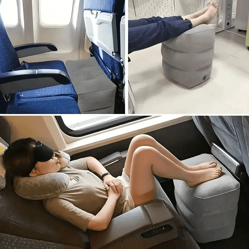 Repose-pieds gonflable pour avion – Confort de voyage pour vols, voitures et bus