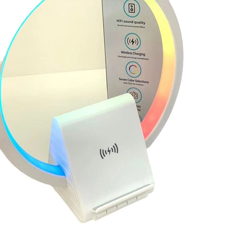 Haut-parleur Bluetooth intelligent avec lumière d'ambiance et chargeur sans fil 15W