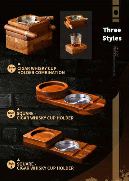 Wooden Cigar Ashtray Coaster