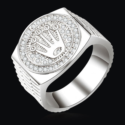 European And American Personalized Hip Hop Palm Crown Ring