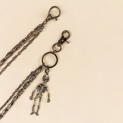 Hot Sellers For Both Men And Women Are Skeleton Skull Lockets Metal Guns Black Chain Pants Jeans Overalls Hip-hop Hipster Accessories Waist Ornaments