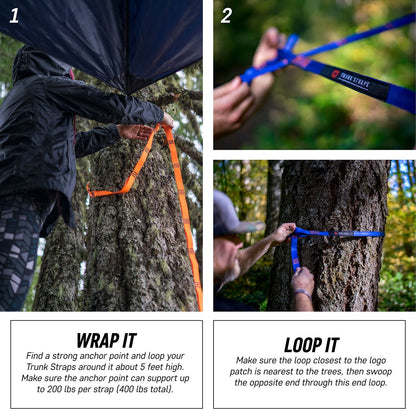 Trunk Straps | Hammock Suspension Straps with 36 Adjustment Points