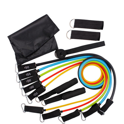 Juego de 11 piezas de cuerda elástica multifuncional TPE para fitness, cuerda de látex elástica, anillo de resistencia