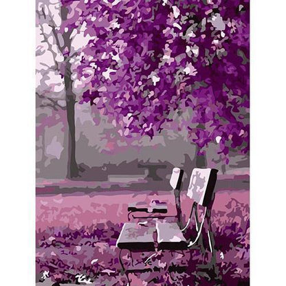 Peinture de chaise et d'arbre