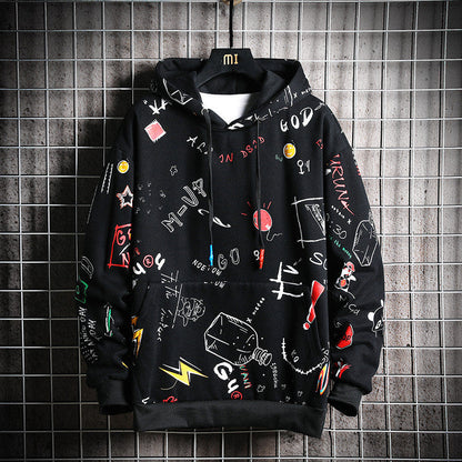 Fashion Printed Plus Size Sweater Coat Men's