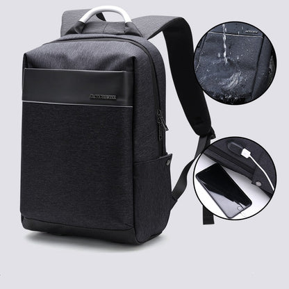 New black Computer backpack men''s European and American trend schoolbag