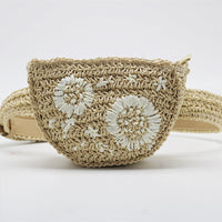 Flower Straw Waist Pack men women can be fitted with mobile phone keys purse women bag