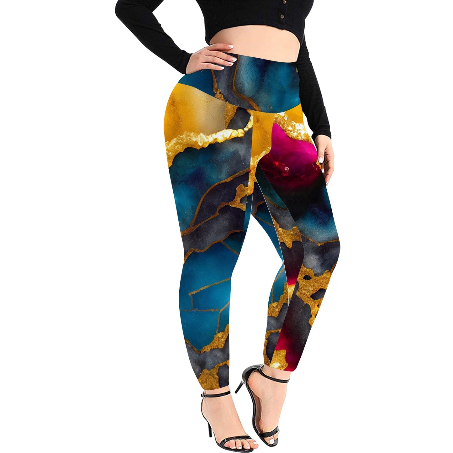 Legging taille haute femme (grande taille) (ModèleL45)