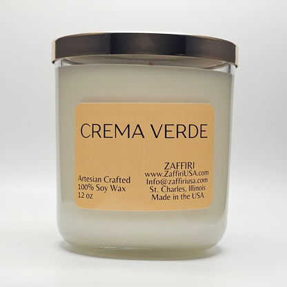 CREMA VERDE | 12oz Soy Wax Candle - Fragrance by ZAFFIRI