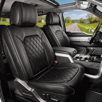 Umbrauto Custom Fit Seat Covers for Ford F150, Pickup Truck Nappa Leather Seatcovers for 2015-2025 Ford F150 SuperCrew/ 2017-2025 F250 F350 F450 Super Duty Crew Cab XL XLT Lariat King Ranch Platinum,Black