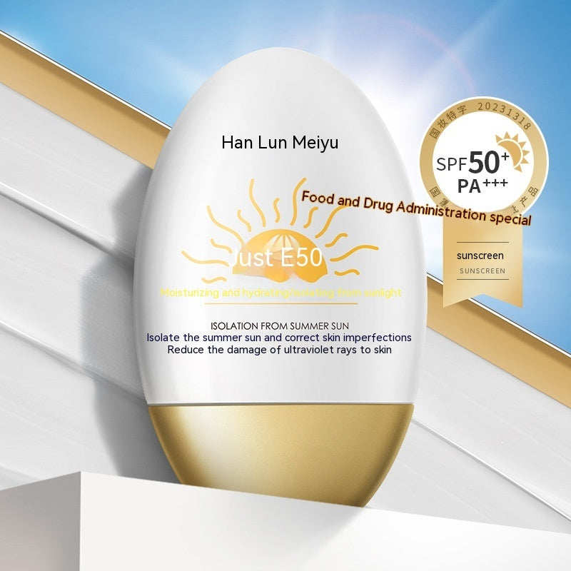 Petite Bouteille Dorée Crème Solaire Visage Protection UV Anti-cernes Rafraîchissant Blanchissant Femme