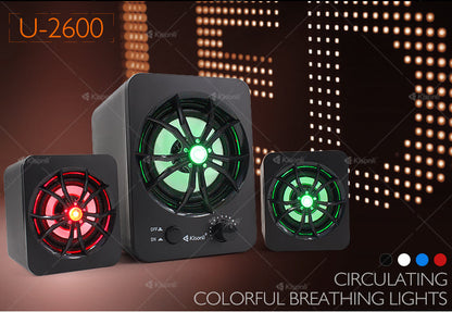Mini altavoz de teléfono con luces de colores y audio para ordenador