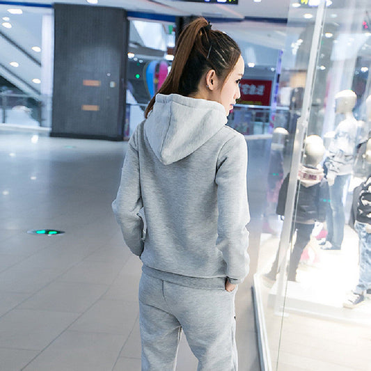Korean Plus Size Plus Cashmere Casual Sportswear Suit