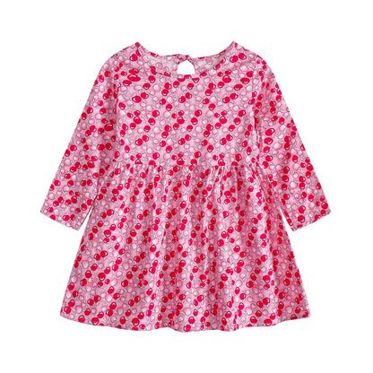 Robe en coton à manches longues à motif floral pour enfants