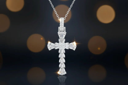 18" Silver and Gold Cross Necklace