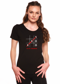 T-shirt graphique femme « Maybe Tomorrow » – Mélange doux de bambou, confort respirant, encolure dégagée flatteuse