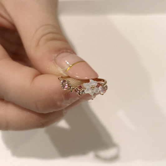 Japanese Luxury 925 Silver Rose Gold Shell Ring – Elegant Women's Fashion Ring