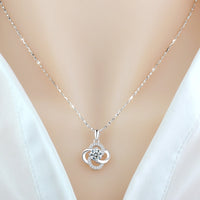 Collar de Plata de Ley 925 Bañado en Oro Rosa de 18k Collar de Trébol para Mujer Cadena de Clavícula para Regalo de Cumpleaños o San Valentín de Novia