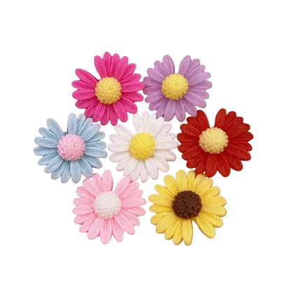 20 cabochons plats en résine en forme de marguerite | 20mm, décorations de style pastoral pour loisirs créatifs