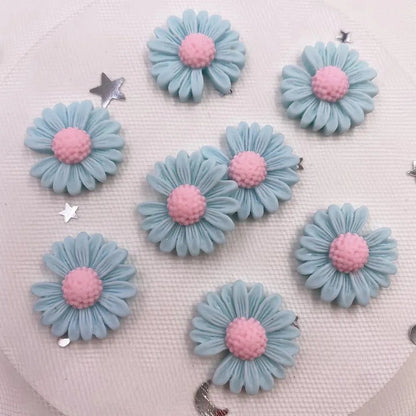 20 cabochons plats en résine en forme de marguerite | 20mm, décorations de style pastoral pour loisirs créatifs
