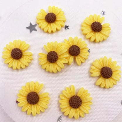 20 cabochons plats en résine en forme de marguerite | 20mm, décorations de style pastoral pour loisirs créatifs