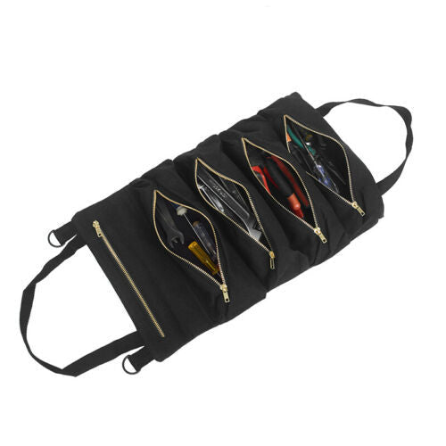 Multifunctional roll up hanging canvas storage bag